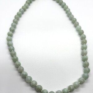 Burmese Jade Sterling Silver 18" Bead Necklace
